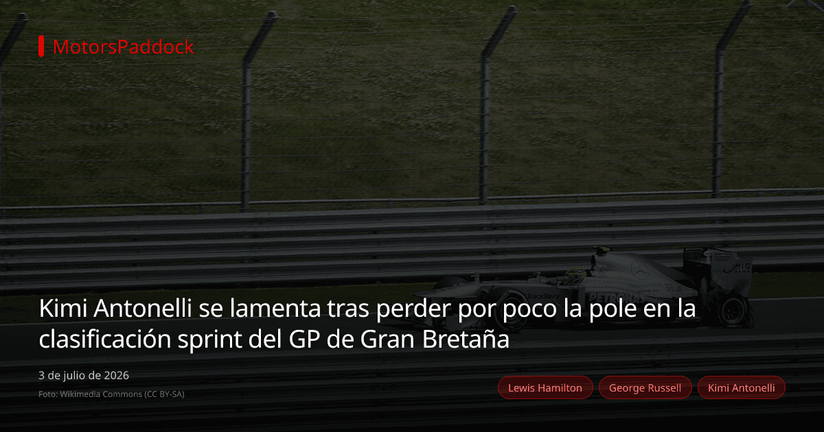 Kimi Antonelli se lamenta tras perder por poco la pole en la clasificación sprint del GP de Gran Bretaña