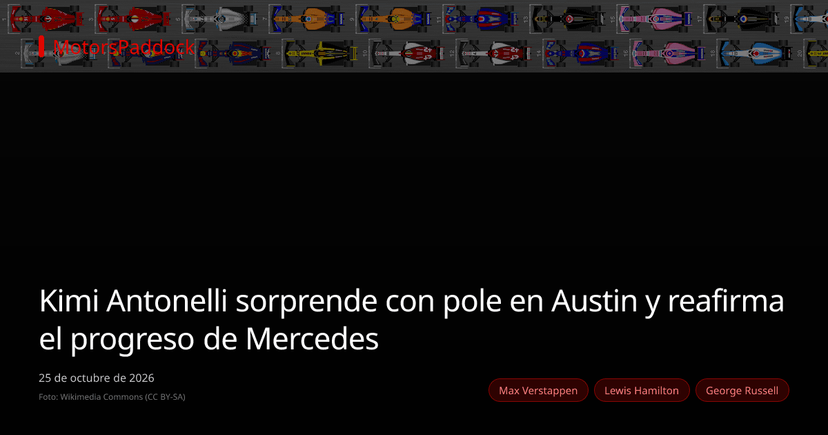 Kimi Antonelli sorprende con pole en Austin y reafirma el progreso de Mercedes