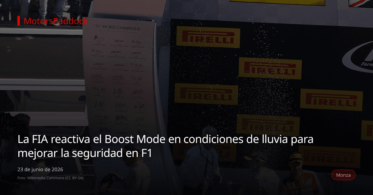 La FIA reactiva el Boost Mode en condiciones de lluvia para mejorar la seguridad en F1