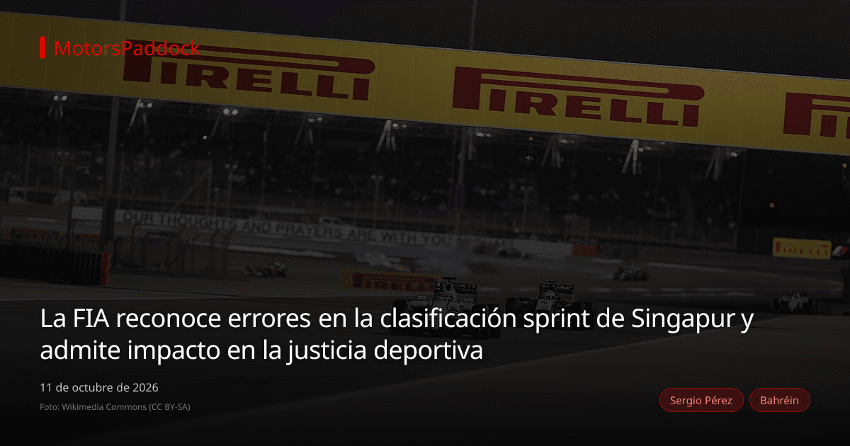 La FIA reconoce errores en la clasificación sprint de Singapur y admite impacto en la justicia deportiva