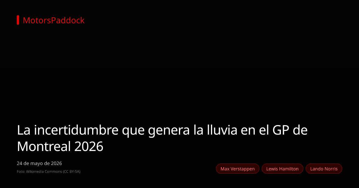 La incertidumbre que genera la lluvia en el GP de Montreal 2026