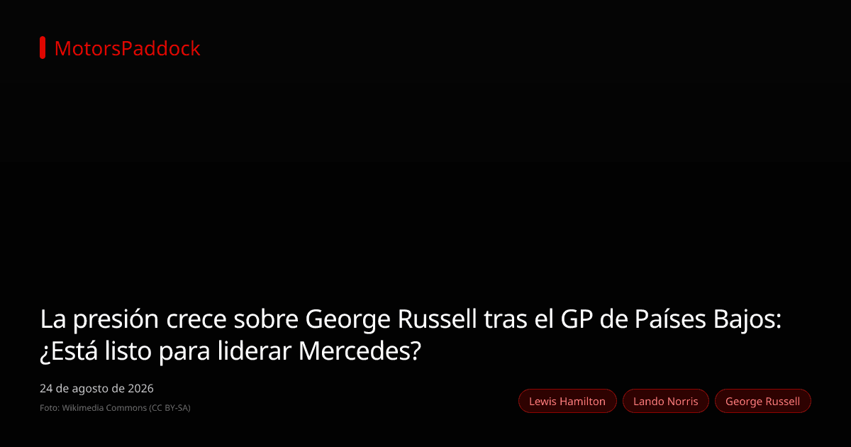 La presión crece sobre George Russell tras el GP de Países Bajos: ¿Está listo para liderar Mercedes?