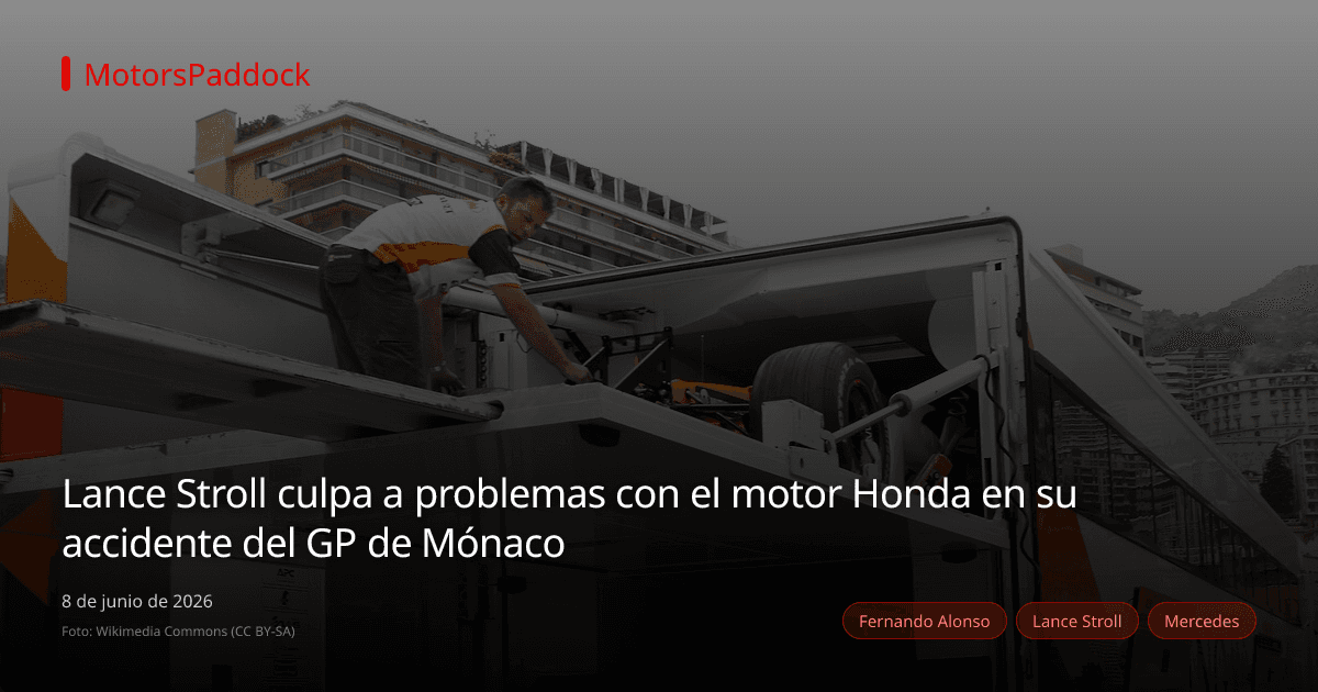 Lance Stroll culpa a problemas con el motor Honda en su accidente del GP de Mónaco