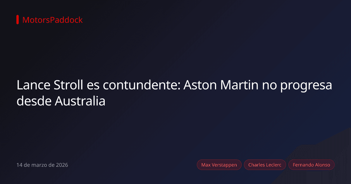 Lance Stroll es contundente: Aston Martin no progresa desde Australia