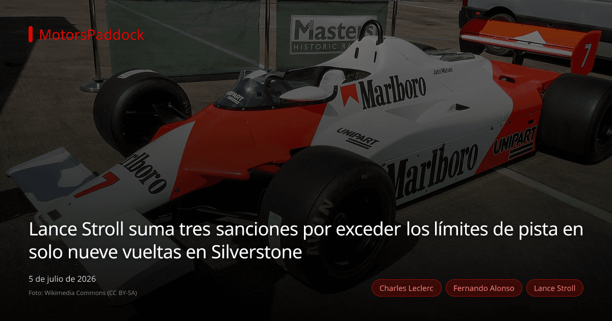 Lance Stroll suma tres sanciones por exceder los límites de pista en solo nueve vueltas en Silverstone