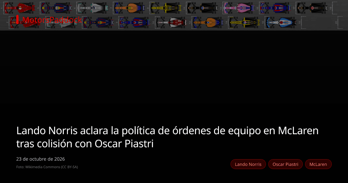 Lando Norris aclara la política de órdenes de equipo en McLaren tras colisión con Oscar Piastri