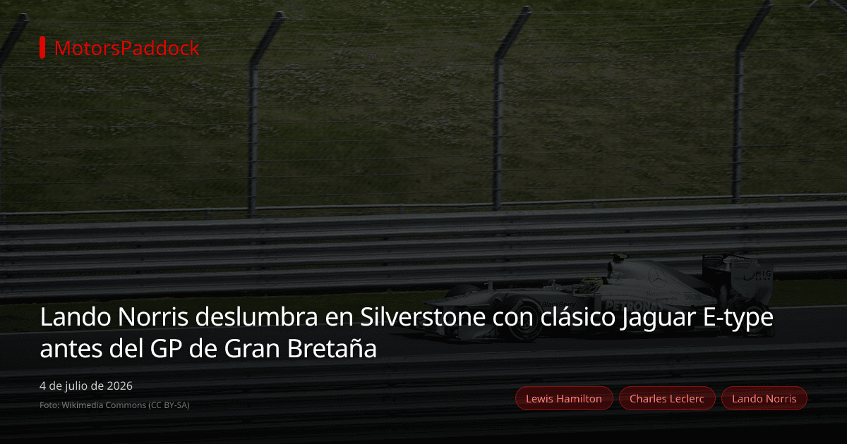 Lando Norris deslumbra en Silverstone con clásico Jaguar E-type antes del GP de Gran Bretaña