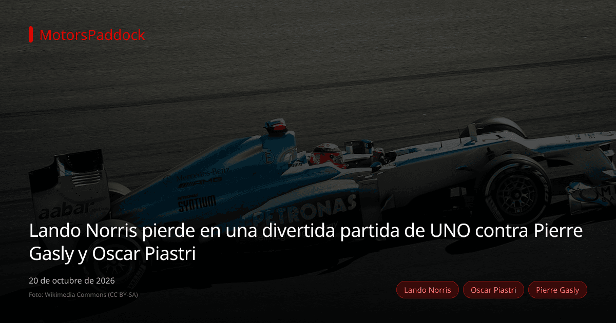 Lando Norris pierde en una divertida partida de UNO contra Pierre Gasly y Oscar Piastri