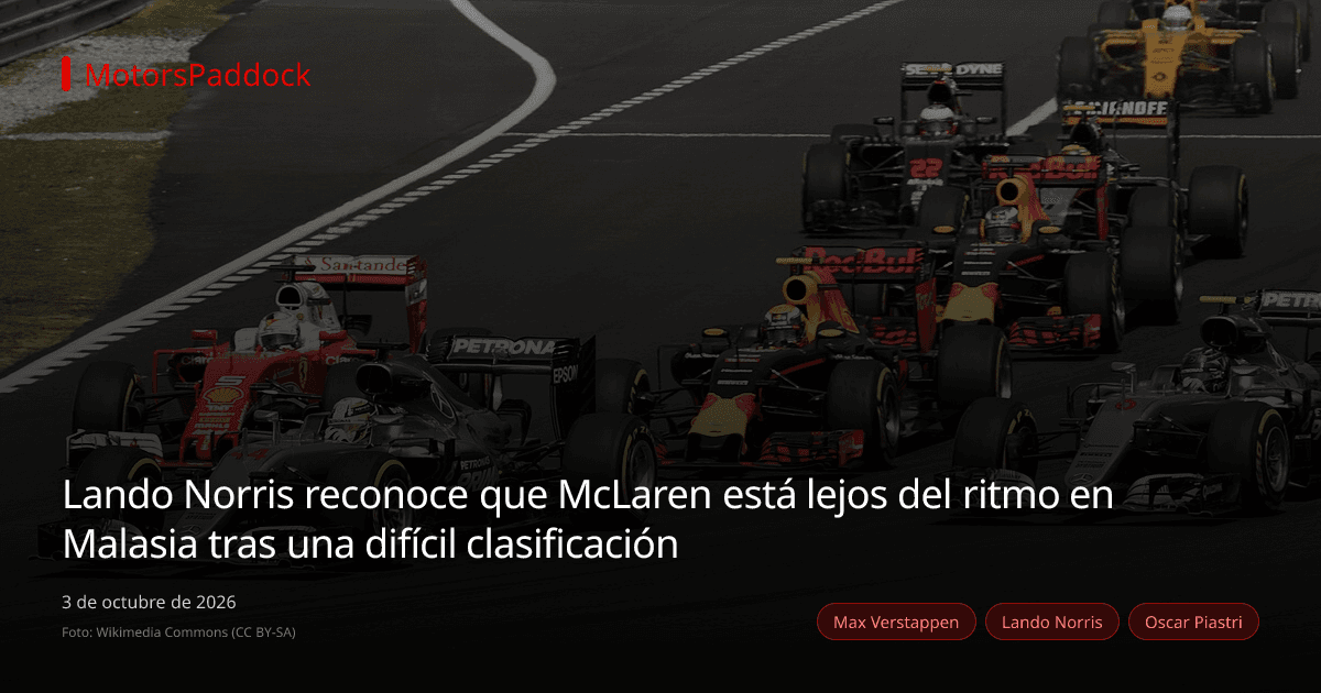 Lando Norris reconoce que McLaren está lejos del ritmo en Malasia tras una difícil clasificación