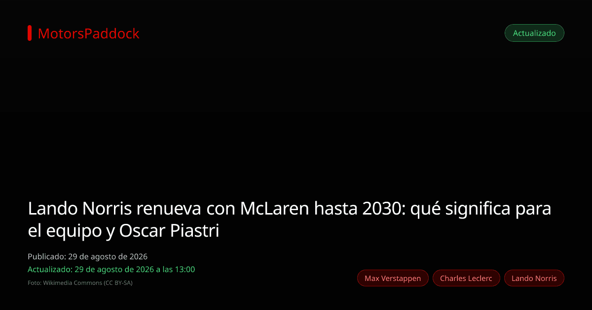 Lando Norris renueva con McLaren hasta 2030: qué significa para el equipo y Oscar Piastri