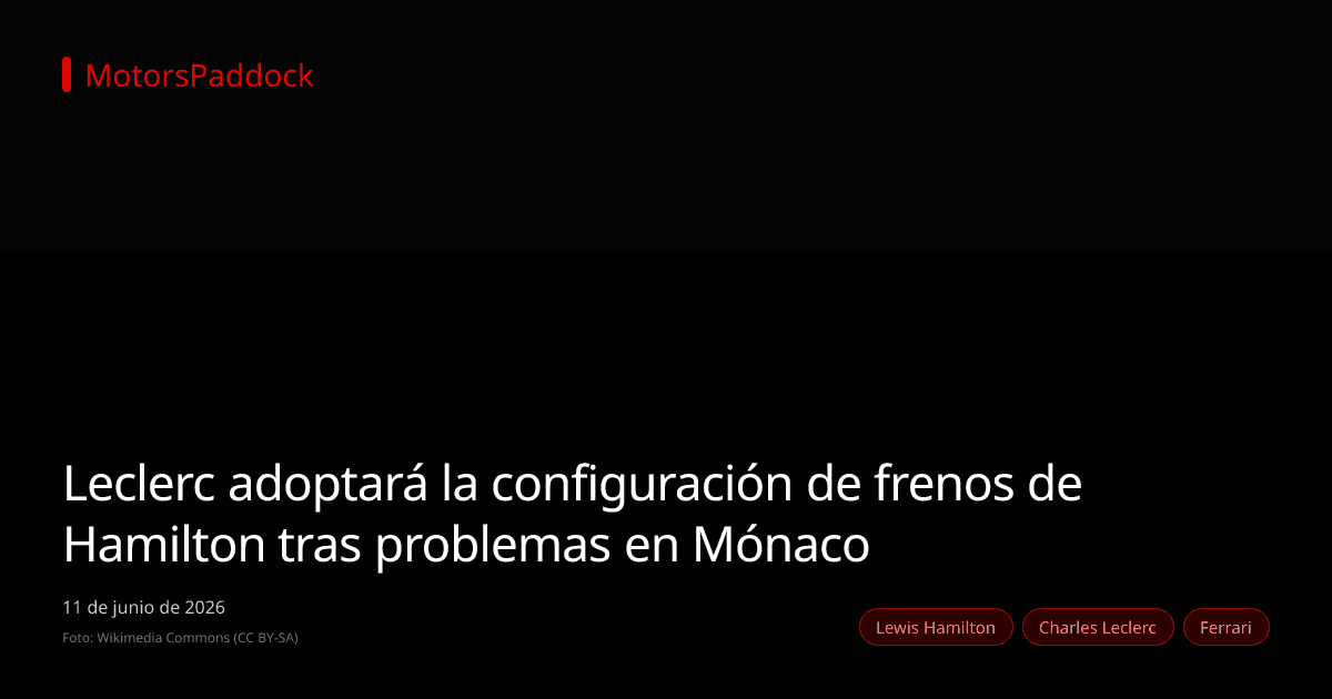 Leclerc adoptará la configuración de frenos de Hamilton tras problemas en Mónaco