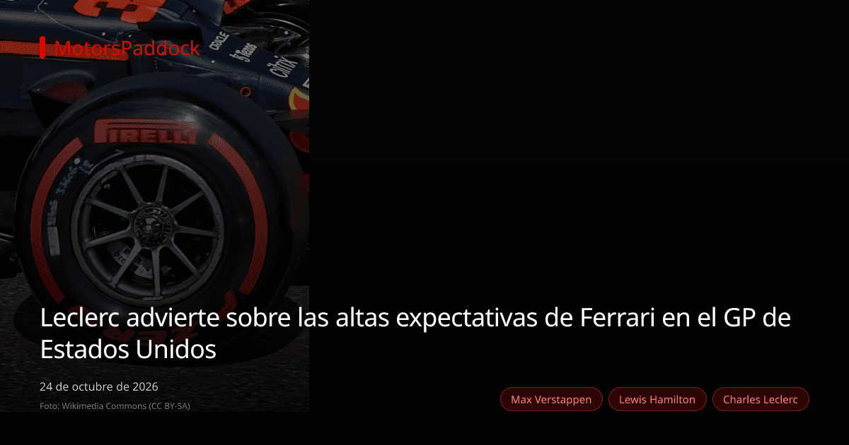 Leclerc advierte sobre las altas expectativas de Ferrari en el GP de Estados Unidos