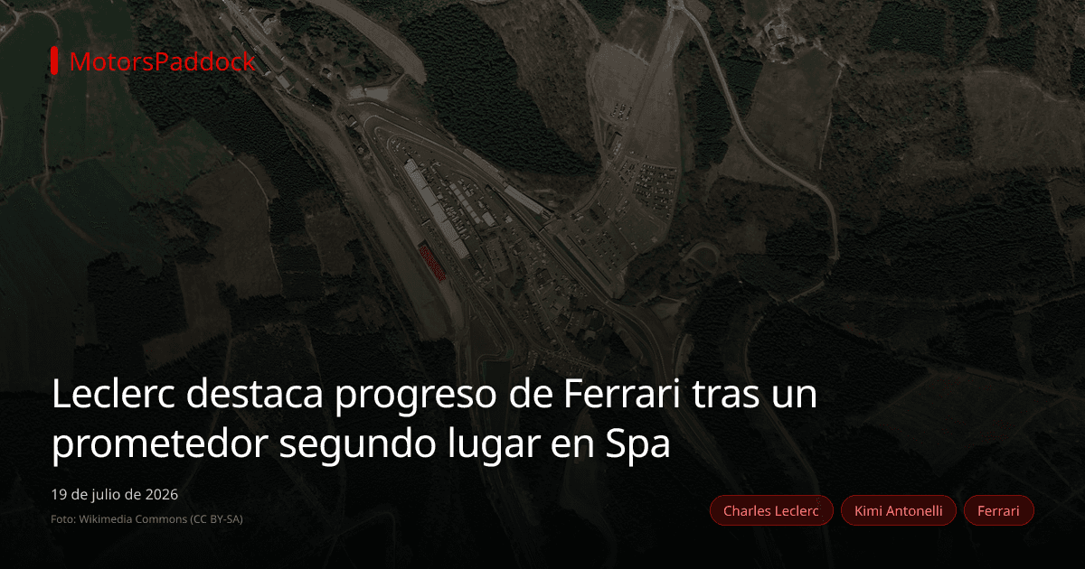 Leclerc destaca progreso de Ferrari tras un prometedor segundo lugar en Spa