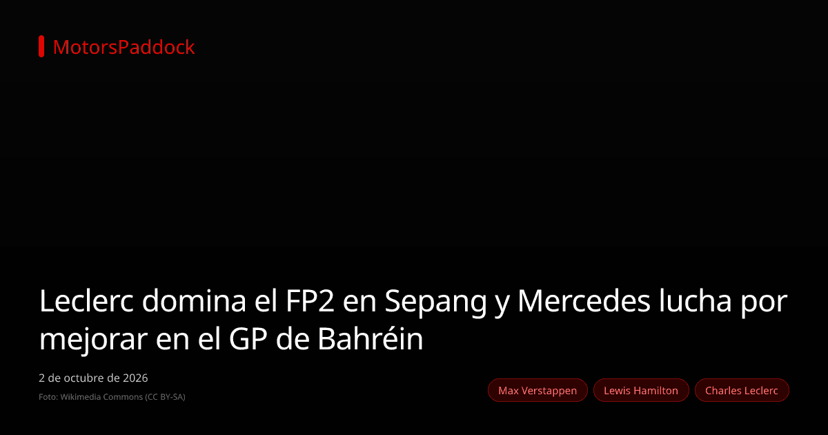 Leclerc domina el FP2 en Sepang y Mercedes lucha por mejorar en el GP de Bahréin