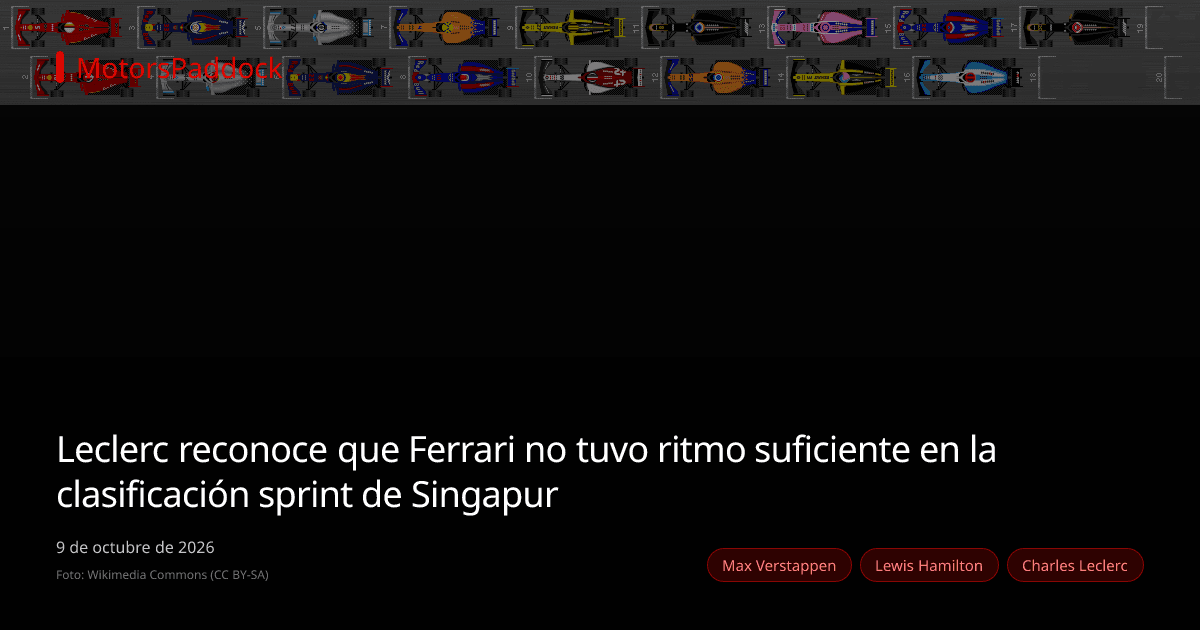 Leclerc reconoce que Ferrari no tuvo ritmo suficiente en la clasificación sprint de Singapur