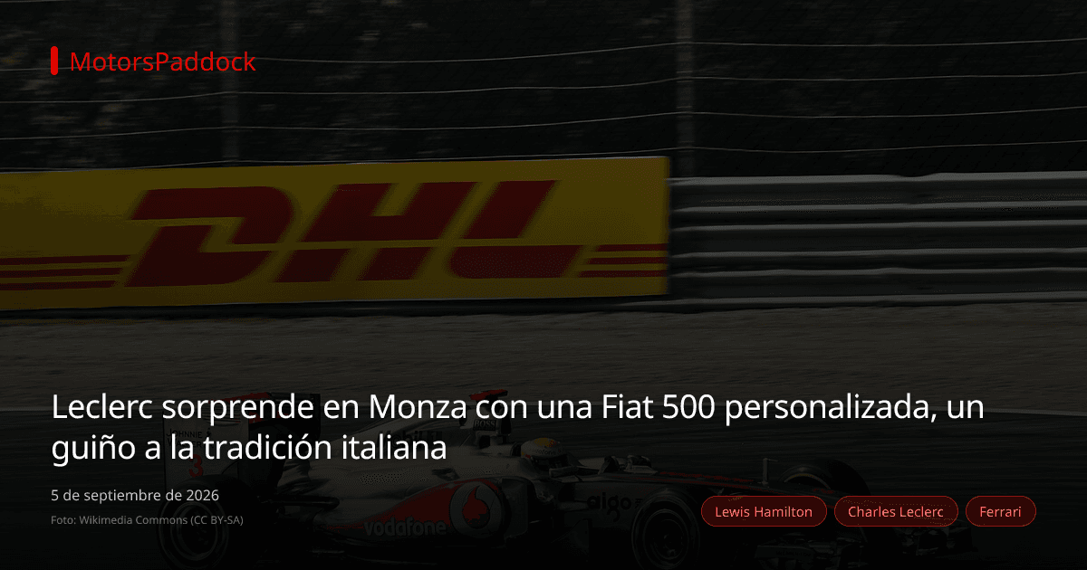 Leclerc sorprende en Monza con una Fiat 500 personalizada, un guiño a la tradición italiana