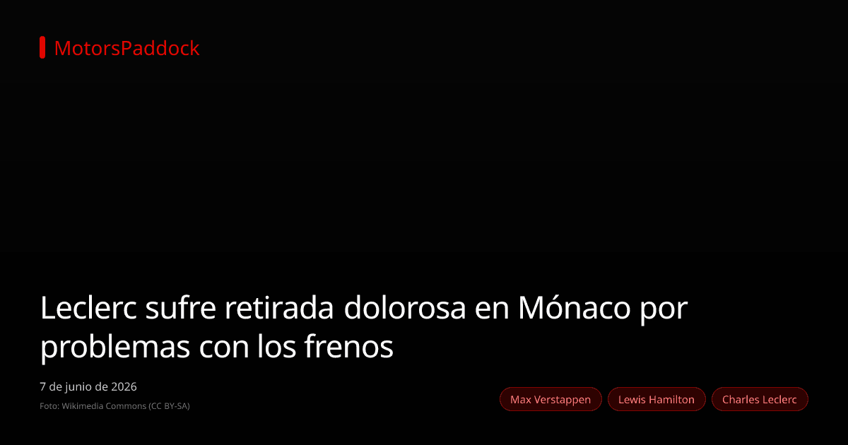 Leclerc sufre retirada dolorosa en Mónaco por problemas con los frenos