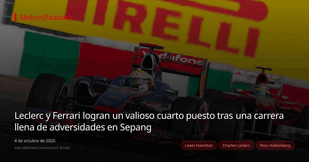 Leclerc y Ferrari logran un valioso cuarto puesto tras una carrera llena de adversidades en Sepang