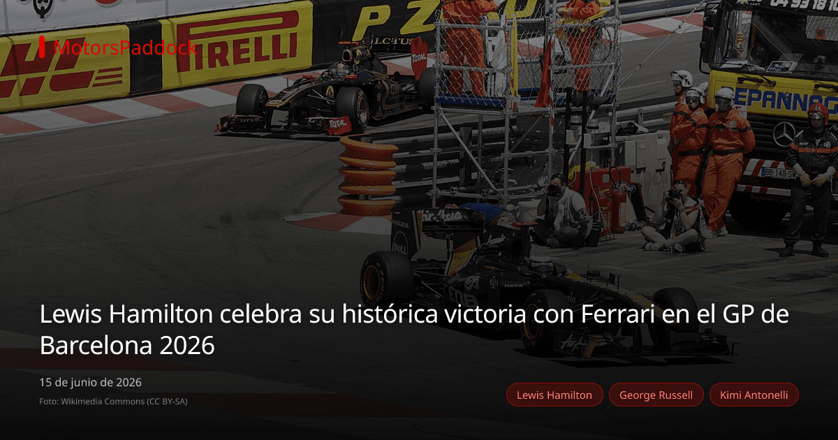 Lewis Hamilton celebra su histórica victoria con Ferrari en el GP de Barcelona 2026