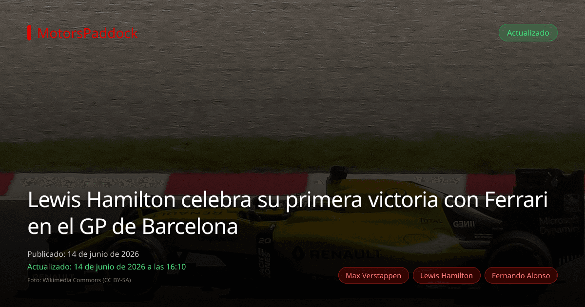 Lewis Hamilton celebra su primera victoria con Ferrari en el GP de Barcelona