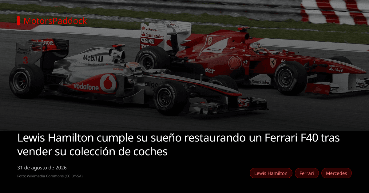 Lewis Hamilton cumple su sueño restaurando un Ferrari F40 tras vender su colección de coches