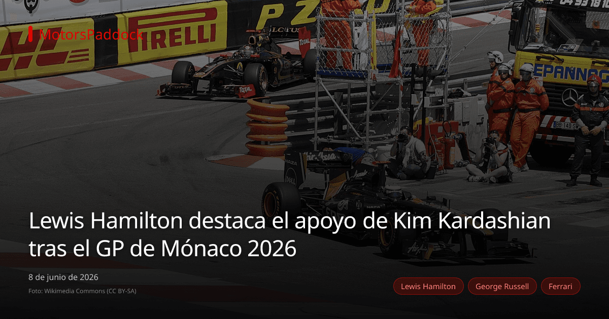 Lewis Hamilton destaca el apoyo de Kim Kardashian tras el GP de Mónaco 2026