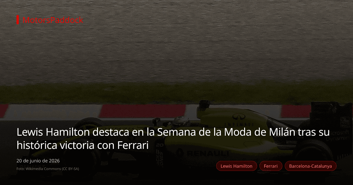 Lewis Hamilton destaca en la Semana de la Moda de Milán tras su histórica victoria con Ferrari