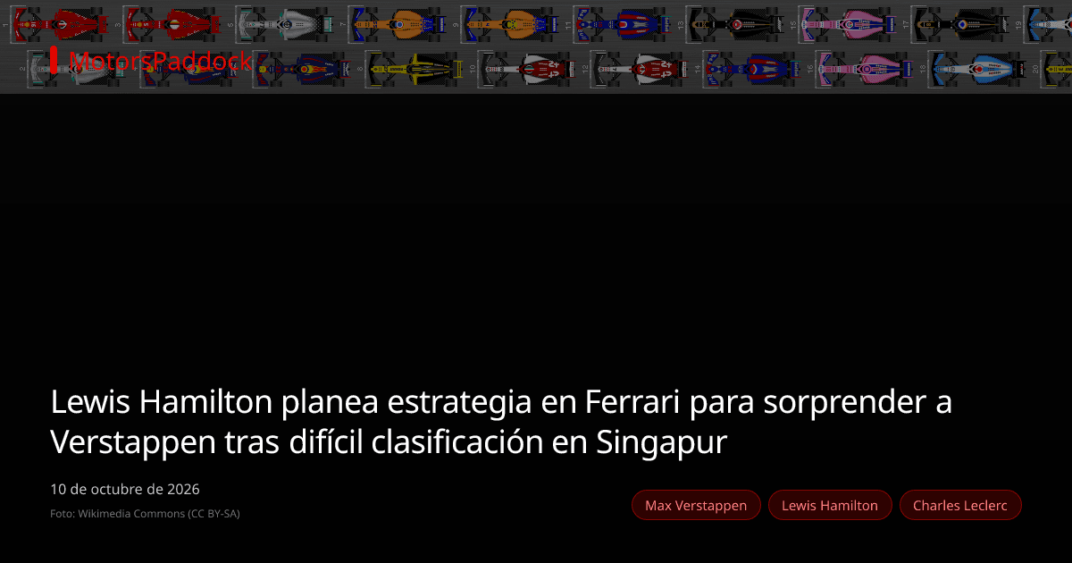 Lewis Hamilton planea estrategia en Ferrari para sorprender a Verstappen tras difícil clasificación en Singapur