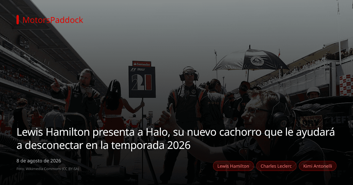 Lewis Hamilton presenta a Halo, su nuevo cachorro que le ayudará a desconectar en la temporada 2026