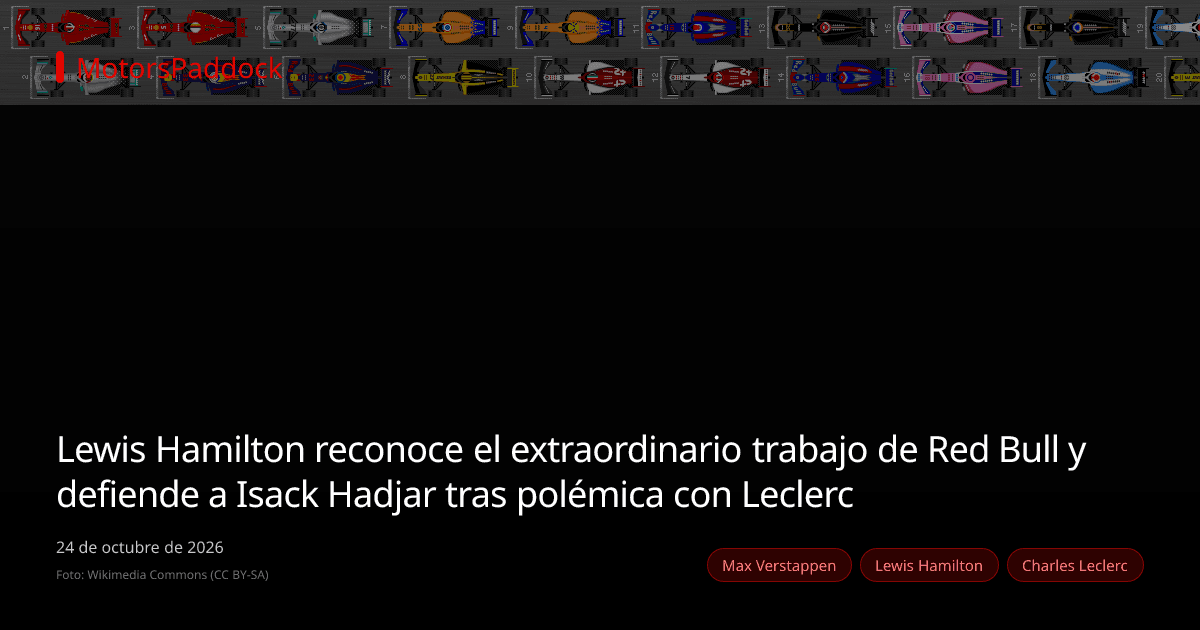 Lewis Hamilton reconoce el extraordinario trabajo de Red Bull y defiende a Isack Hadjar tras polémica con Leclerc