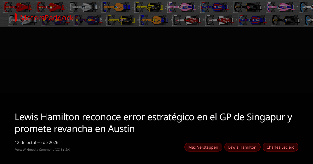 Lewis Hamilton reconoce error estratégico en el GP de Singapur y promete revancha en Austin