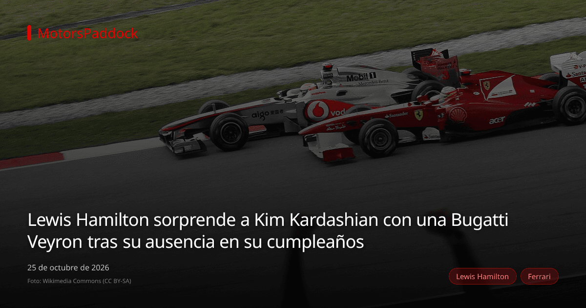 Lewis Hamilton sorprende a Kim Kardashian con una Bugatti Veyron tras su ausencia en su cumpleaños