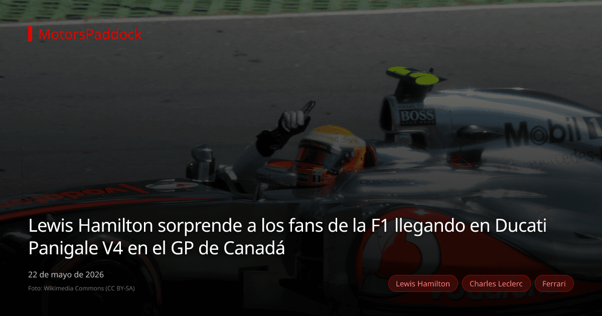 Lewis Hamilton sorprende a los fans de la F1 llegando en Ducati Panigale V4 en el GP de Canadá