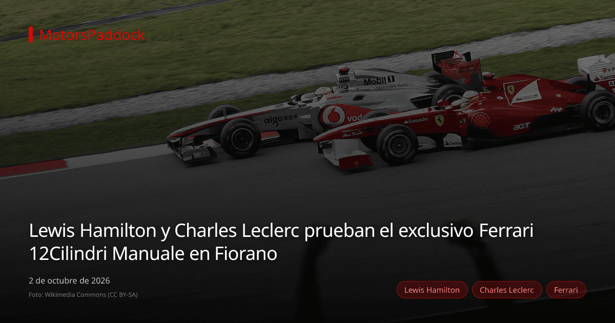 Lewis Hamilton y Charles Leclerc prueban el exclusivo Ferrari 12Cilindri Manuale en Fiorano