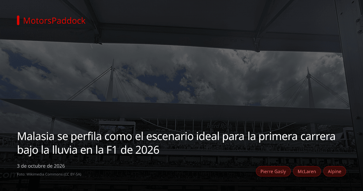 Malasia se perfila como el escenario ideal para la primera carrera bajo la lluvia en la F1 de 2026