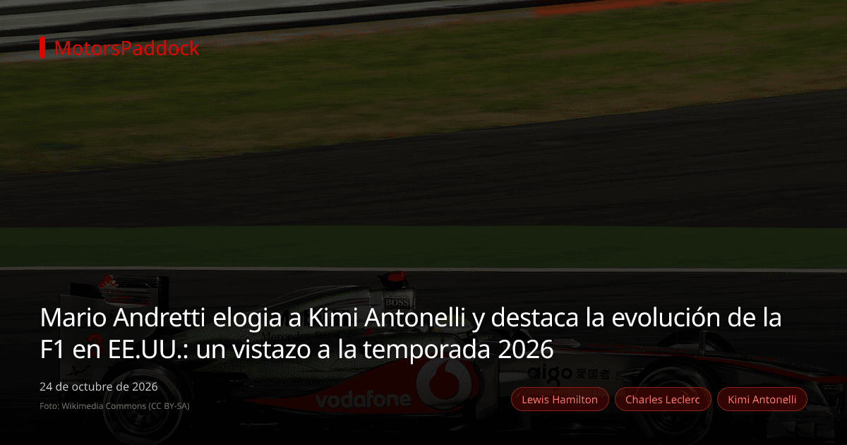 Mario Andretti elogia a Kimi Antonelli y destaca la evolución de la F1 en EE.UU.: un vistazo a la temporada 2026