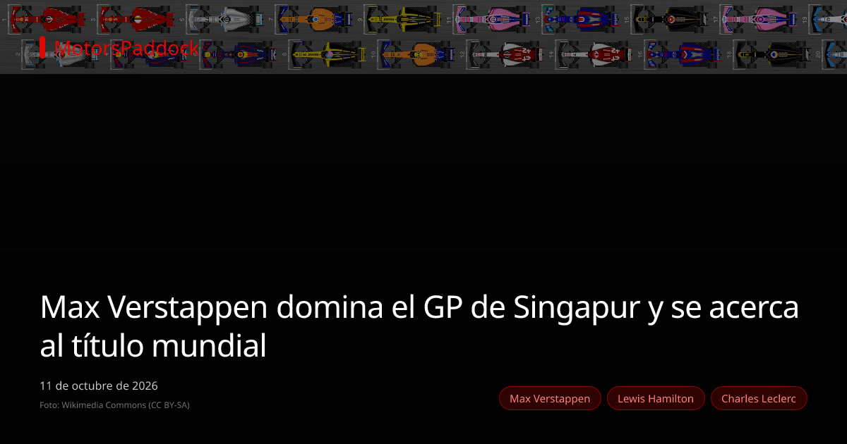 Max Verstappen domina el GP de Singapur y se acerca al título mundial