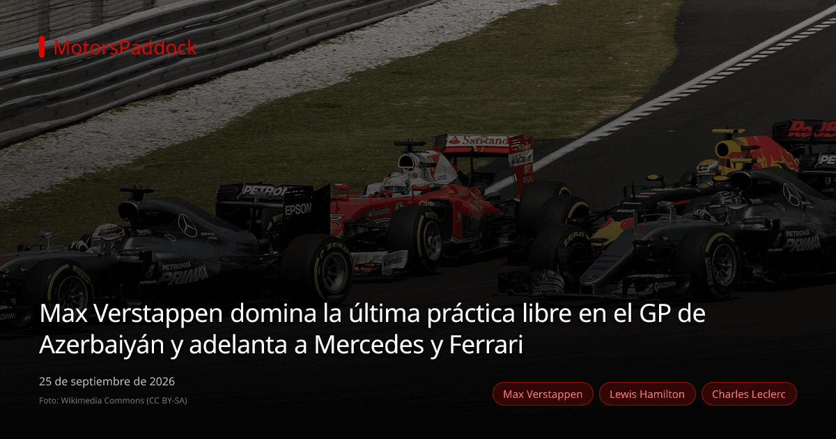 Max Verstappen domina la última práctica libre en el GP de Azerbaiyán y adelanta a Mercedes y Ferrari