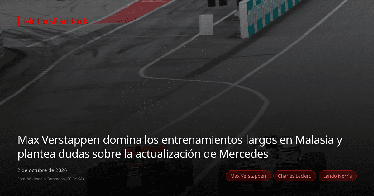 Max Verstappen domina los entrenamientos largos en Malasia y plantea dudas sobre la actualización de Mercedes