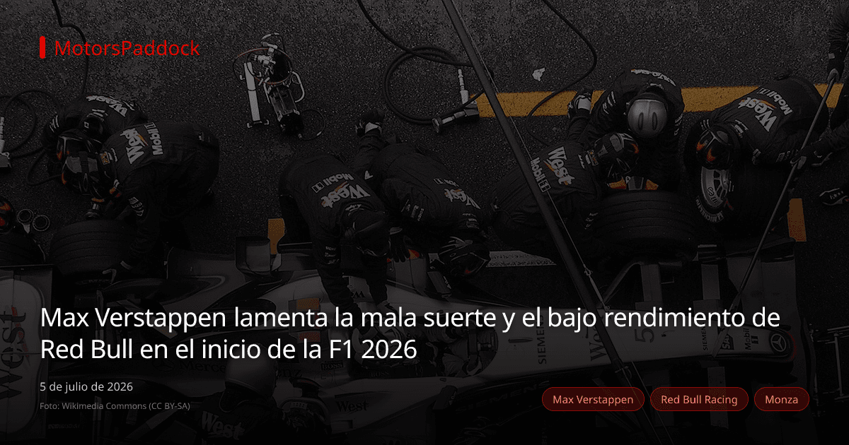Max Verstappen lamenta la mala suerte y el bajo rendimiento de Red Bull en el inicio de la F1 2026