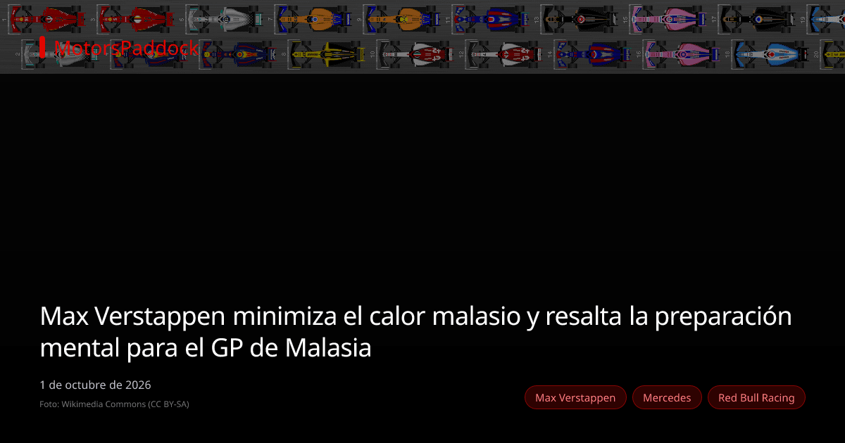 Max Verstappen minimiza el calor malasio y resalta la preparación mental para el GP de Malasia