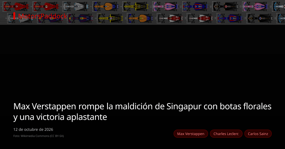 Max Verstappen rompe la maldición de Singapur con botas florales y una victoria aplastante