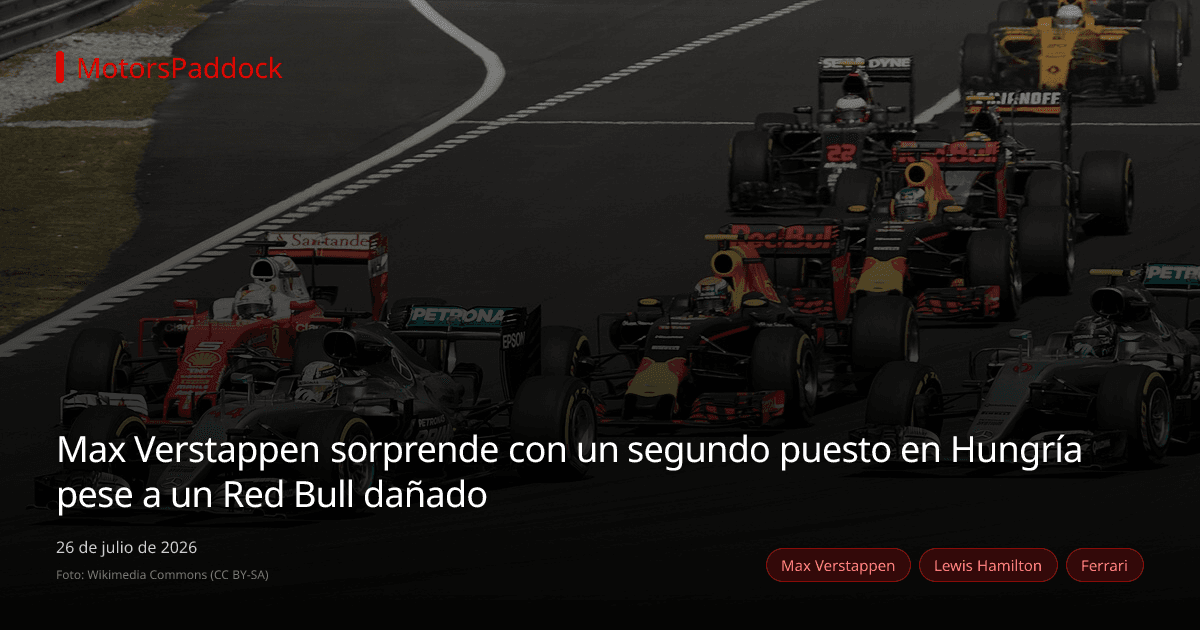 Max Verstappen sorprende con un segundo puesto en Hungría pese a un Red Bull dañado