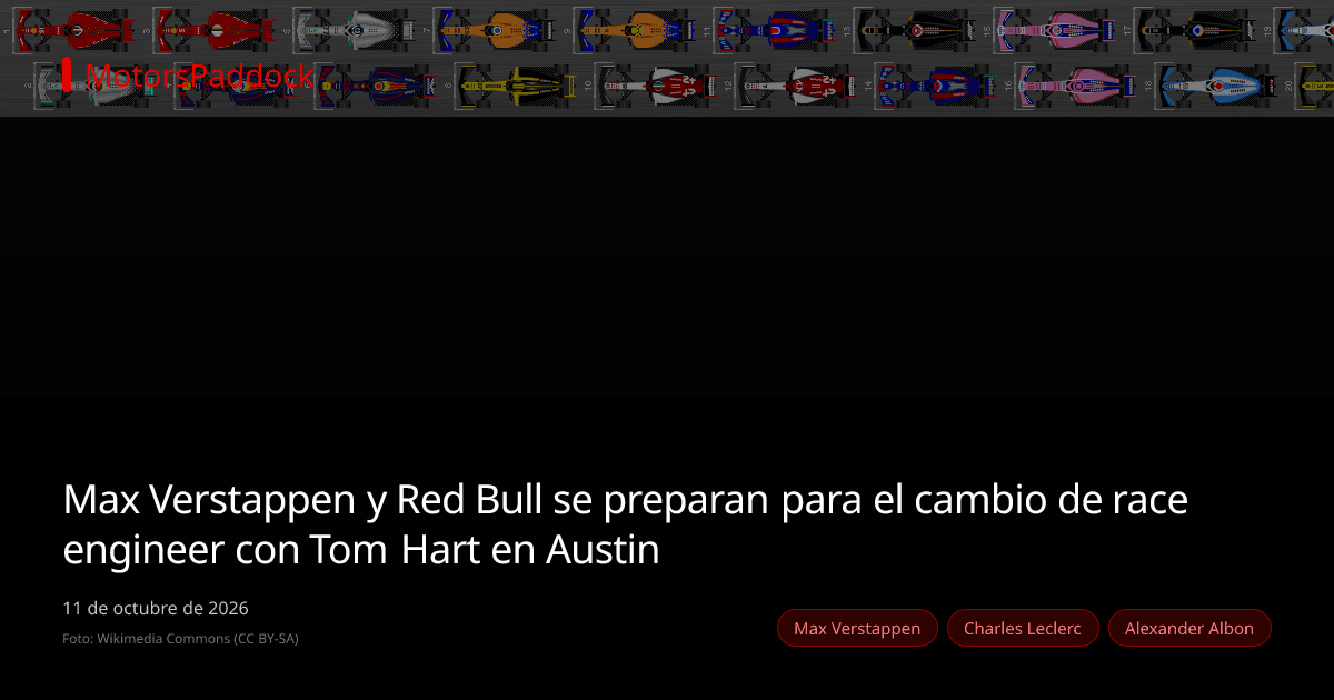 Max Verstappen y Red Bull se preparan para el cambio de race engineer con Tom Hart en Austin