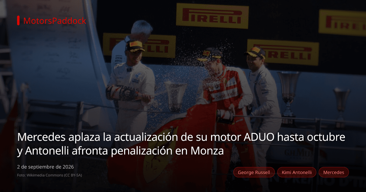 Mercedes aplaza la actualización de su motor ADUO hasta octubre y Antonelli afronta penalización en Monza