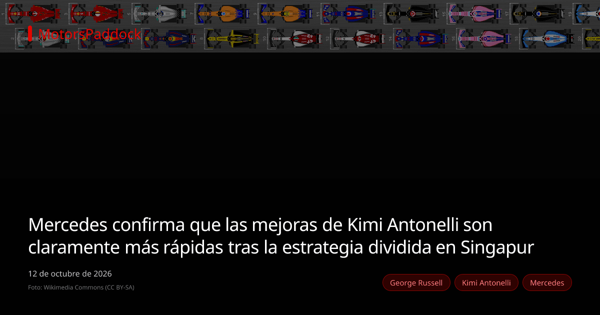 Mercedes confirma que las mejoras de Kimi Antonelli son claramente más rápidas tras la estrategia dividida en Singapur