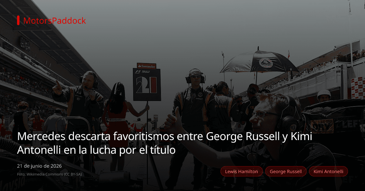 Mercedes descarta favoritismos entre George Russell y Kimi Antonelli en la lucha por el título