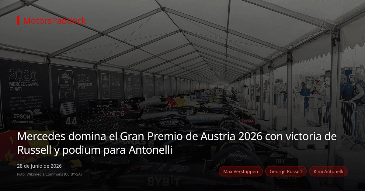 Mercedes domina el Gran Premio de Austria 2026 con victoria de Russell y podium para Antonelli