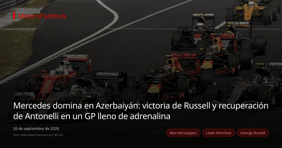 Mercedes domina en Azerbaiyán: victoria de Russell y recuperación de Antonelli en un GP lleno de adrenalina
