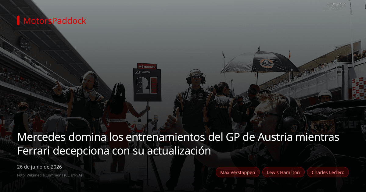 Mercedes domina los entrenamientos del GP de Austria mientras Ferrari decepciona con su actualización